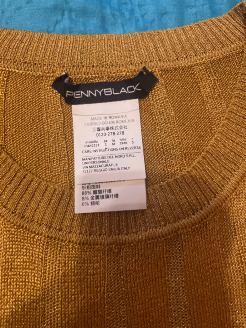 Gold Ribbed Sleeveless Knit Top, photo 3