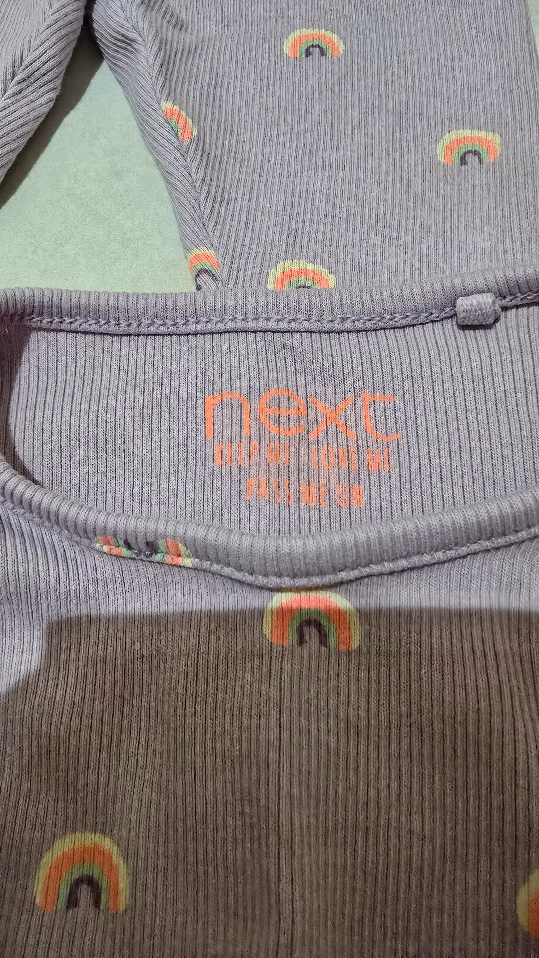 Next Rainbow Print Ribbed Pyjama Set, photo 3