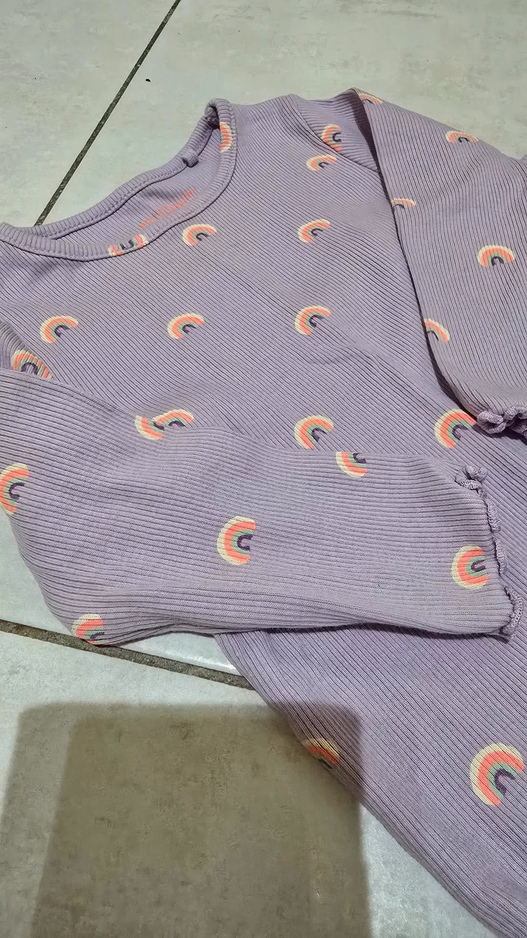 Next Rainbow Print Ribbed Pyjama Set, photo 2