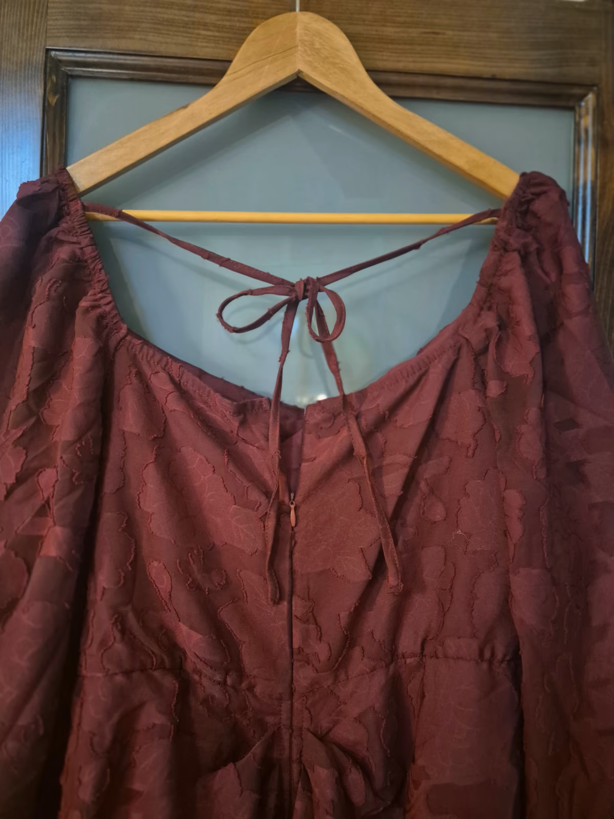 Brand New SHEIN BAE Plus Size Elegant Burgundy Autumn Dress – Size 2XL, photo 4