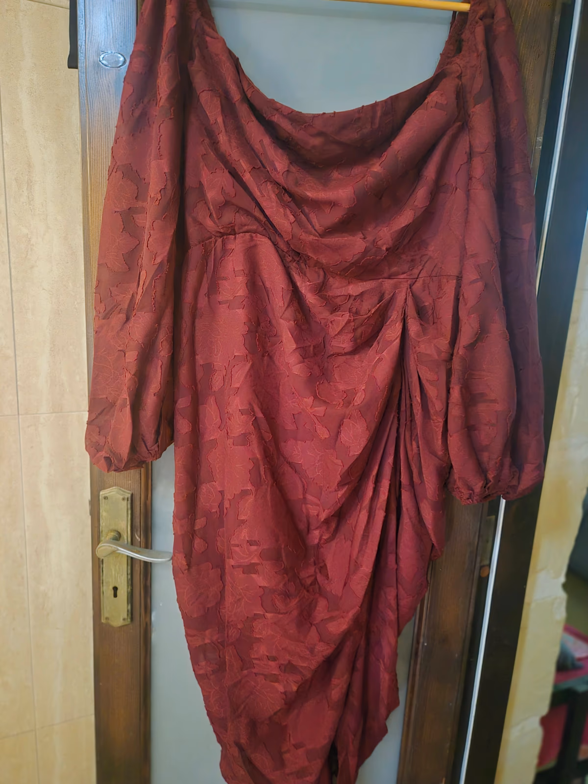 Brand New SHEIN BAE Plus Size Elegant Burgundy Autumn Dress – Size 2XL, photo 3