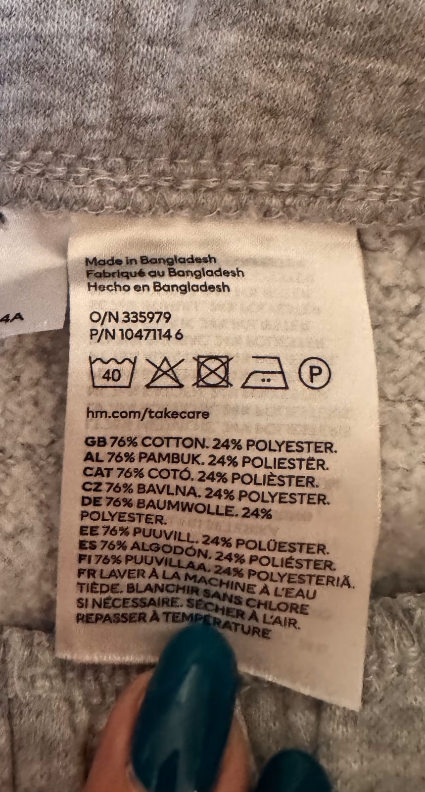 H&M grey cotton joggers, photo 3