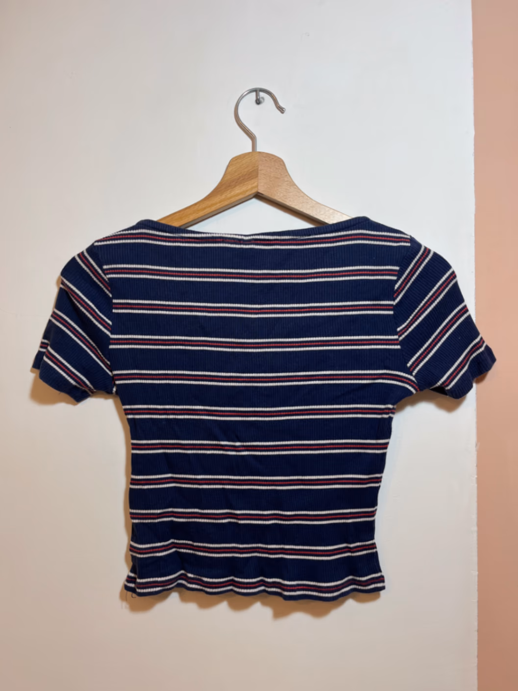 Divided Ribbed Striped Short Sleeve Top, photo 2