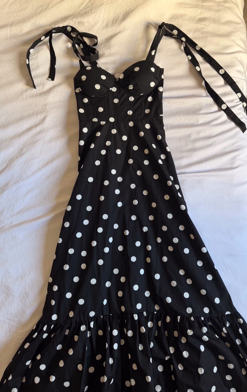 Abito midi nero a pois, foto 2