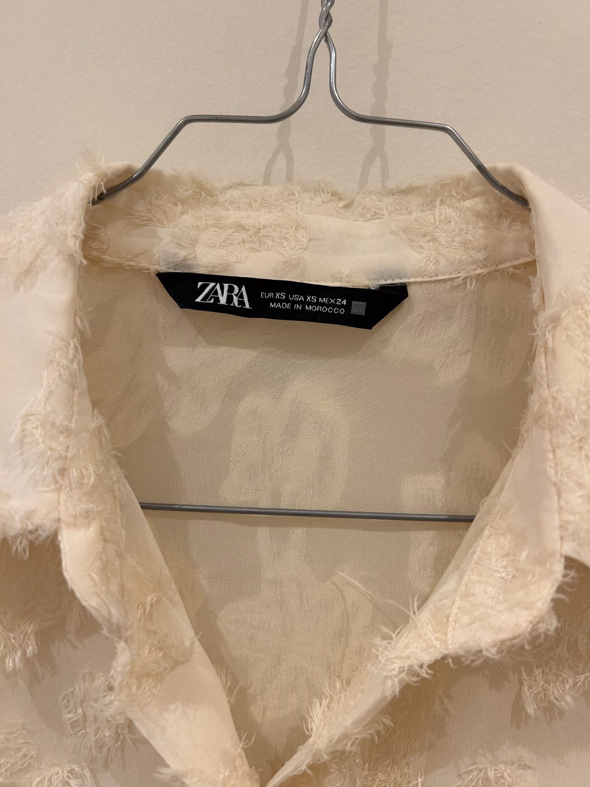 Zara Textured sheer button-up blouse, photo 3