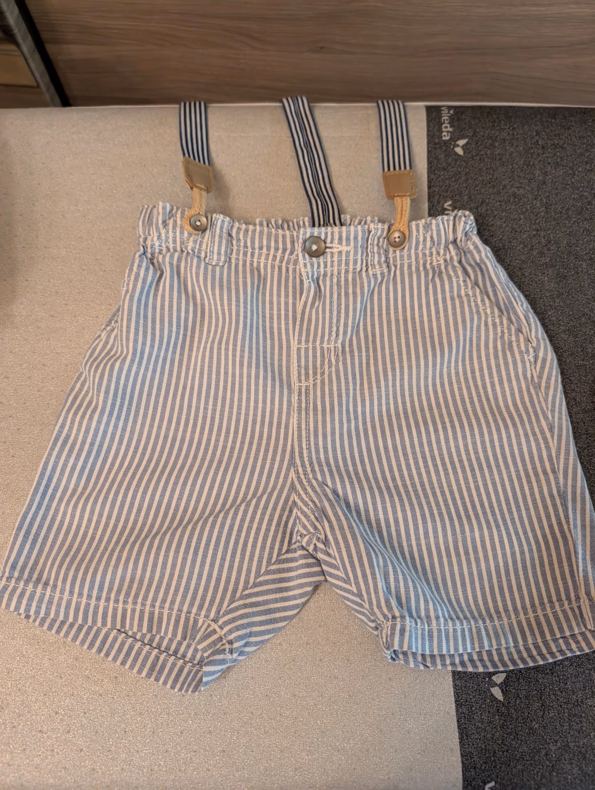 striped toddler shorts with suspenders, photo 2