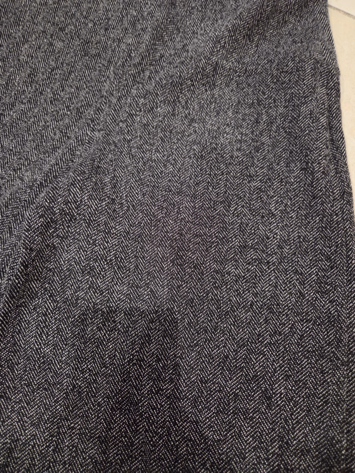 Grey herringbone high-waist trousers, photo 3
