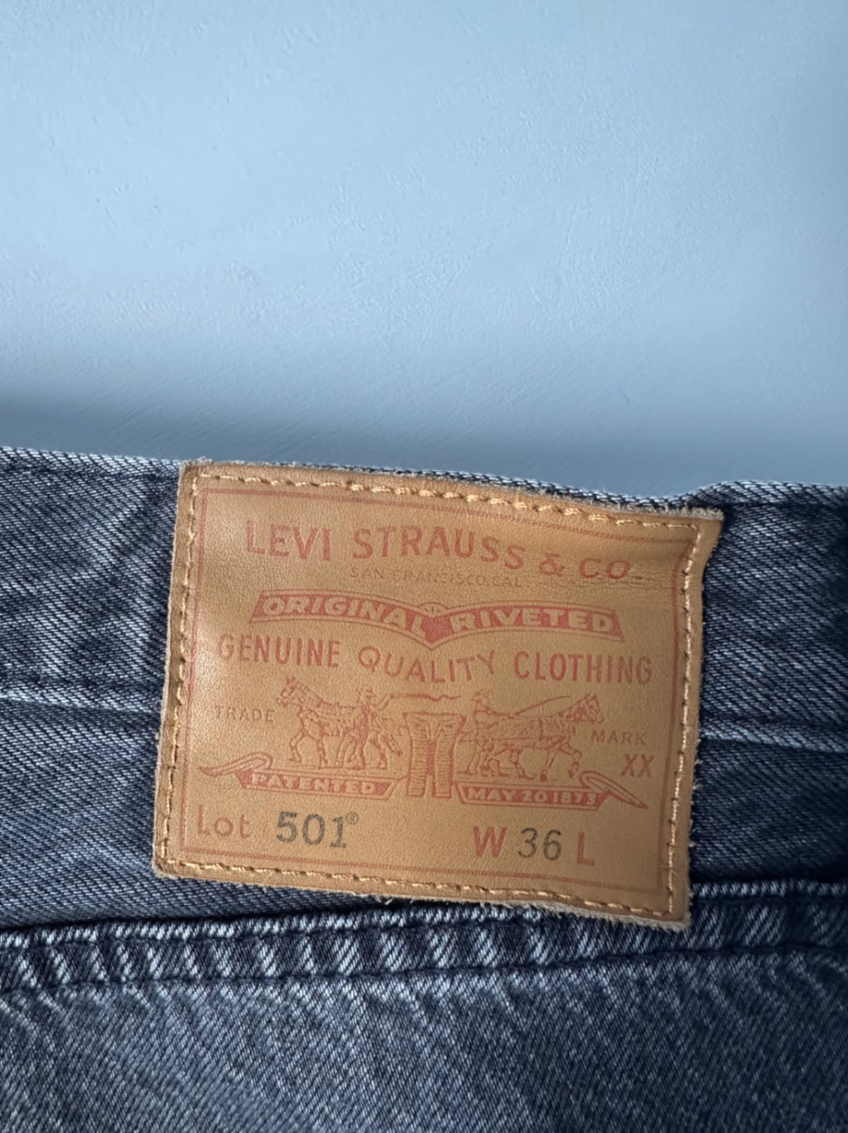 Calções de ganga Levi's 501 cinza escuro, fotografia 3