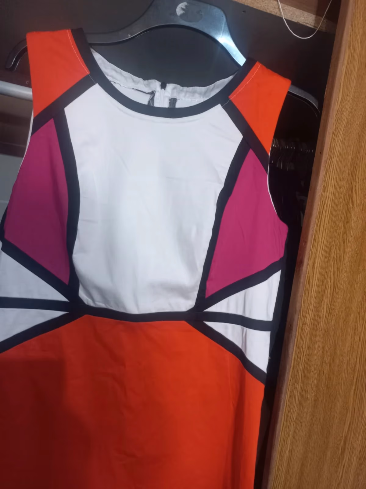 Colour Block Sleeveless Fitted Dress - Size 16, photo 3