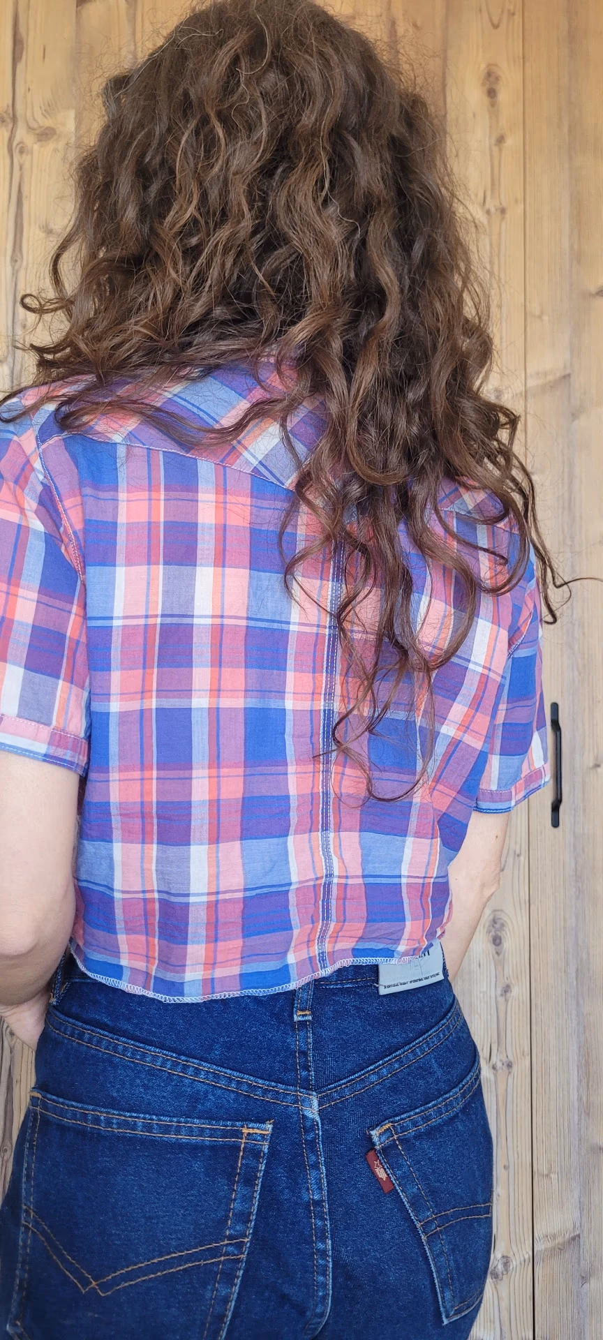 Plaid Button Up Cross-Knot Shirt, photo 3