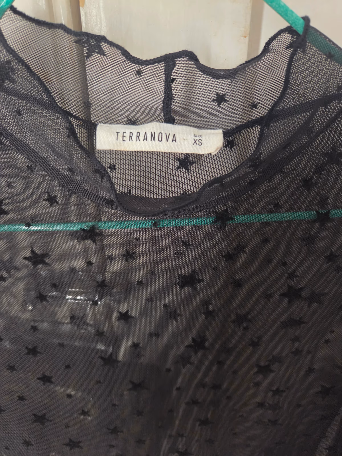 Black Star Print Mesh Top, photo 2