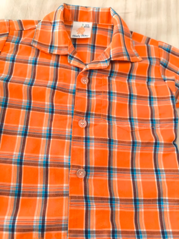 Orange Checked Boys Shirt, photo 2