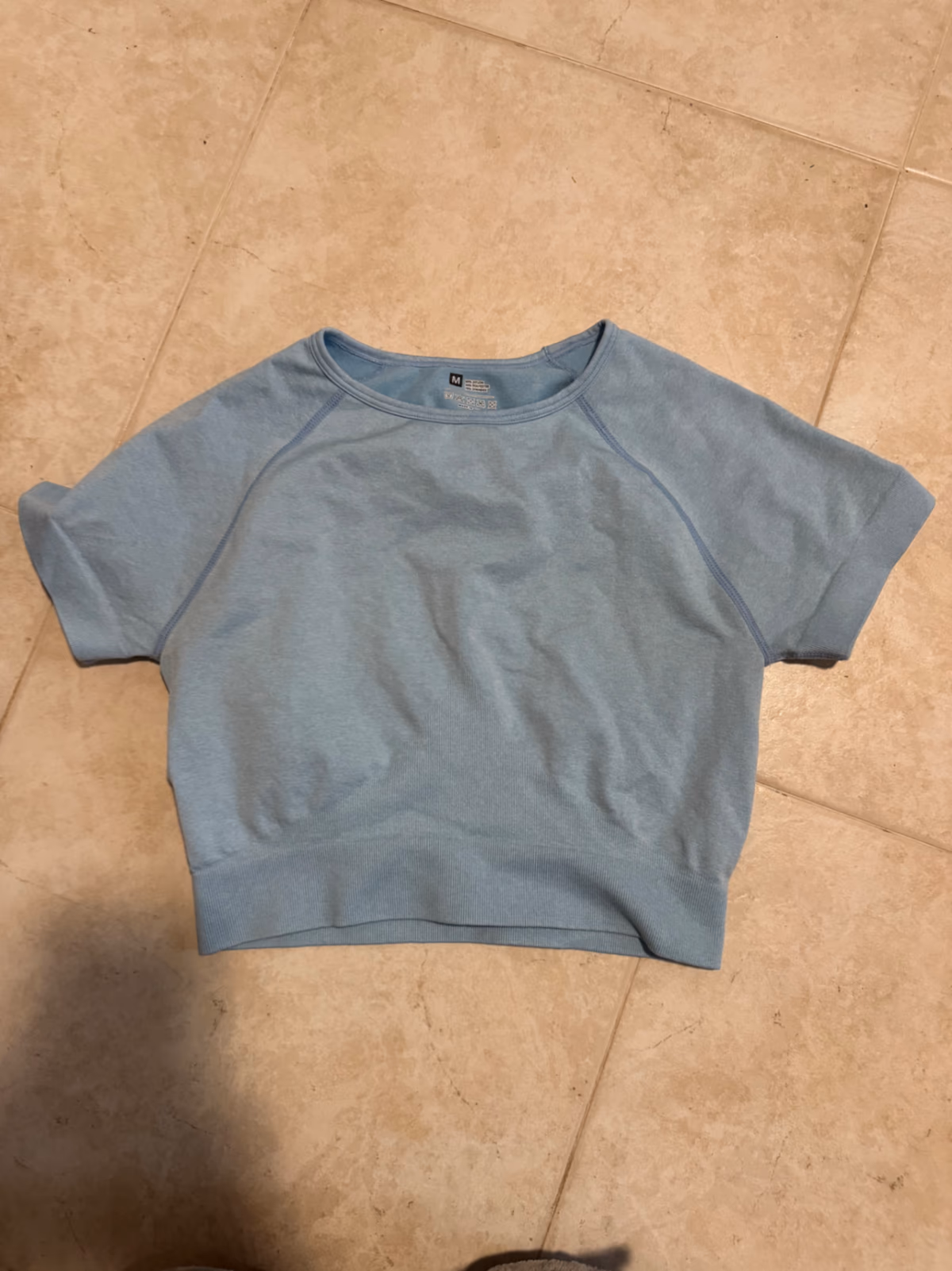 Seamless blue gym crop top, photo 2