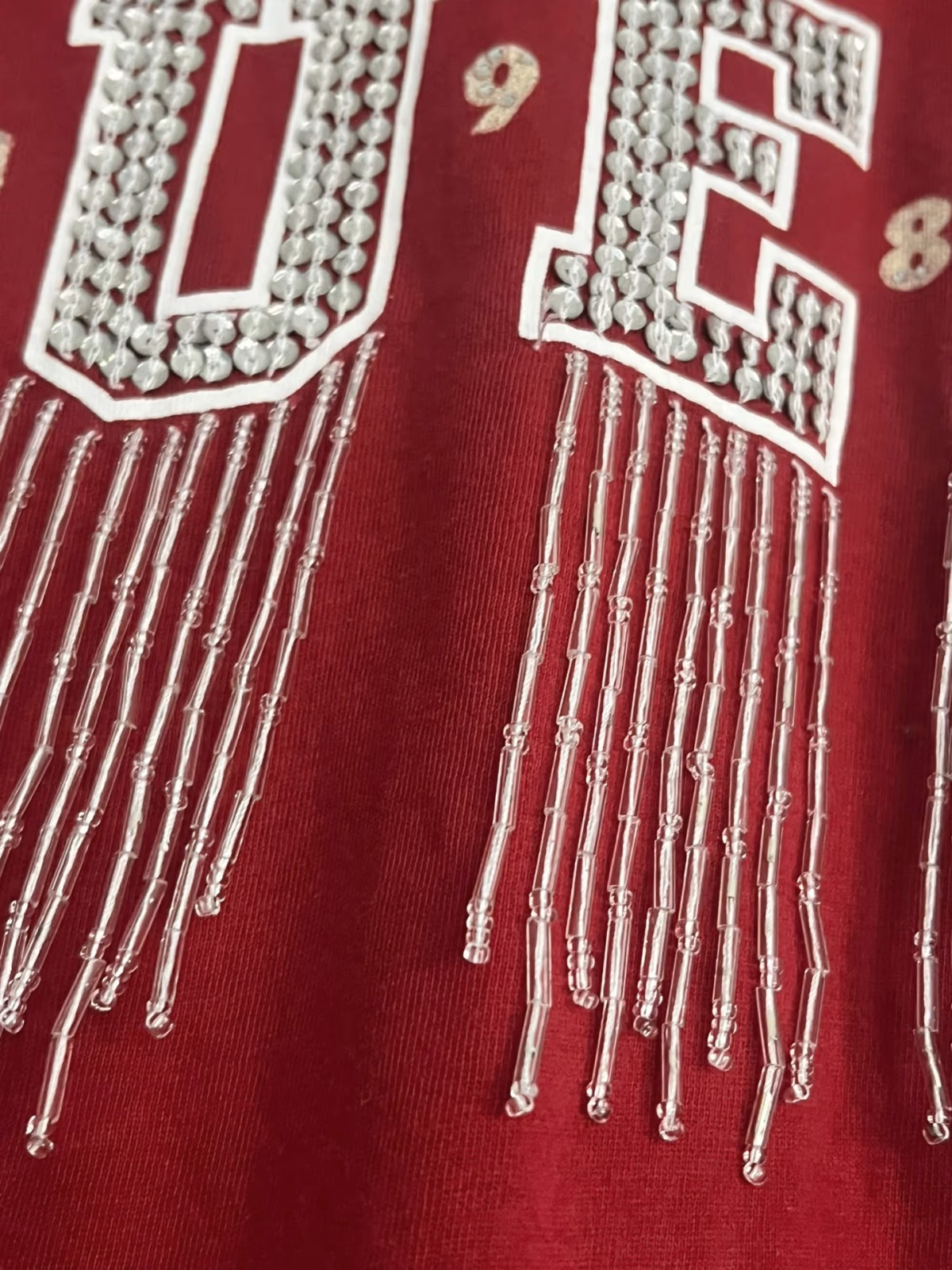 Guess Embellished Red Cotton Top, photo 4