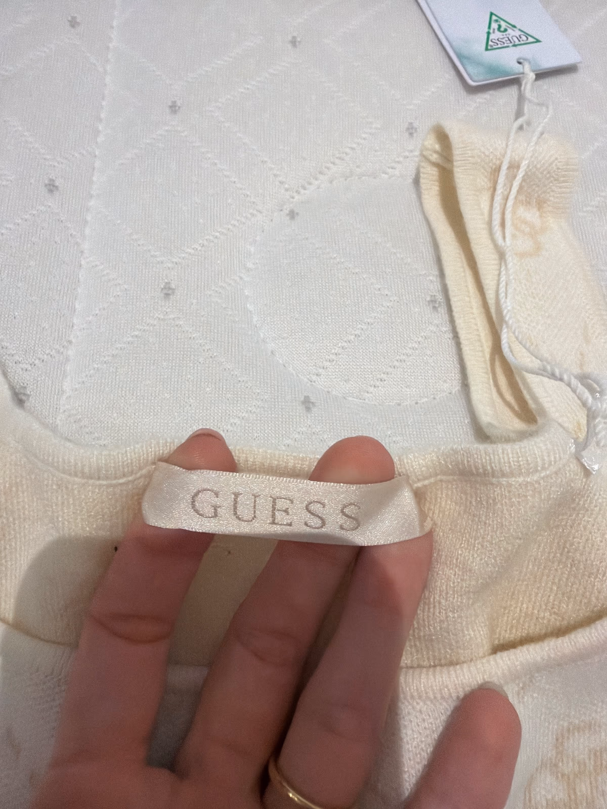 Guess Cream Monogram Knit Dress, photo 2