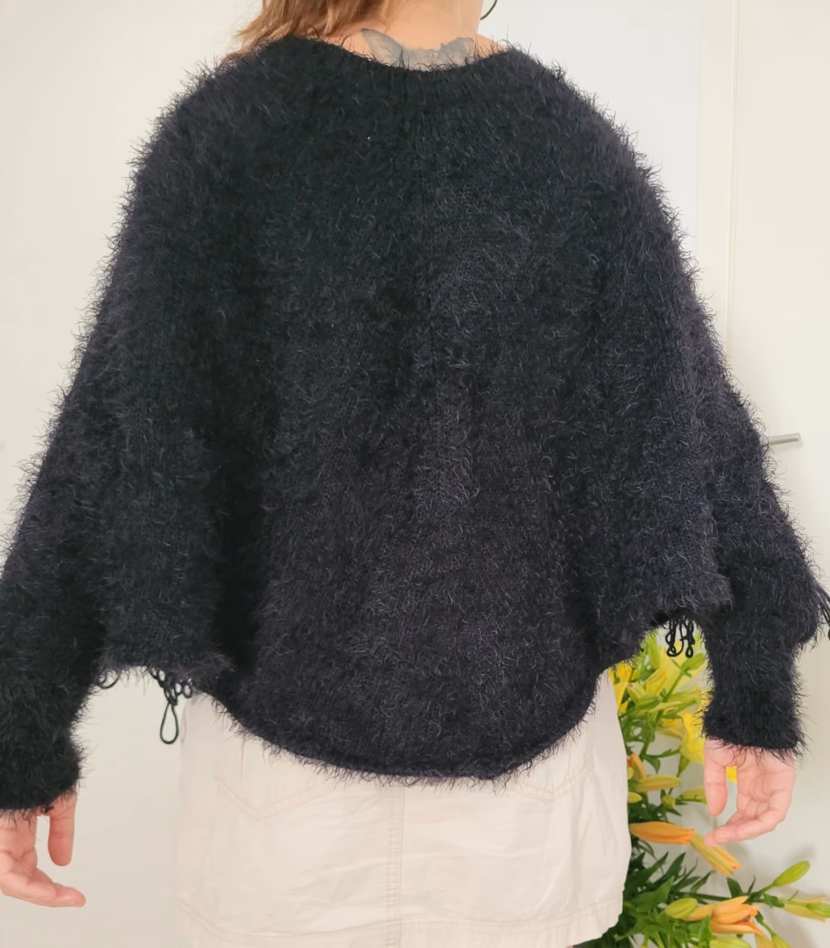Black poncho with sleeves , photo 2
