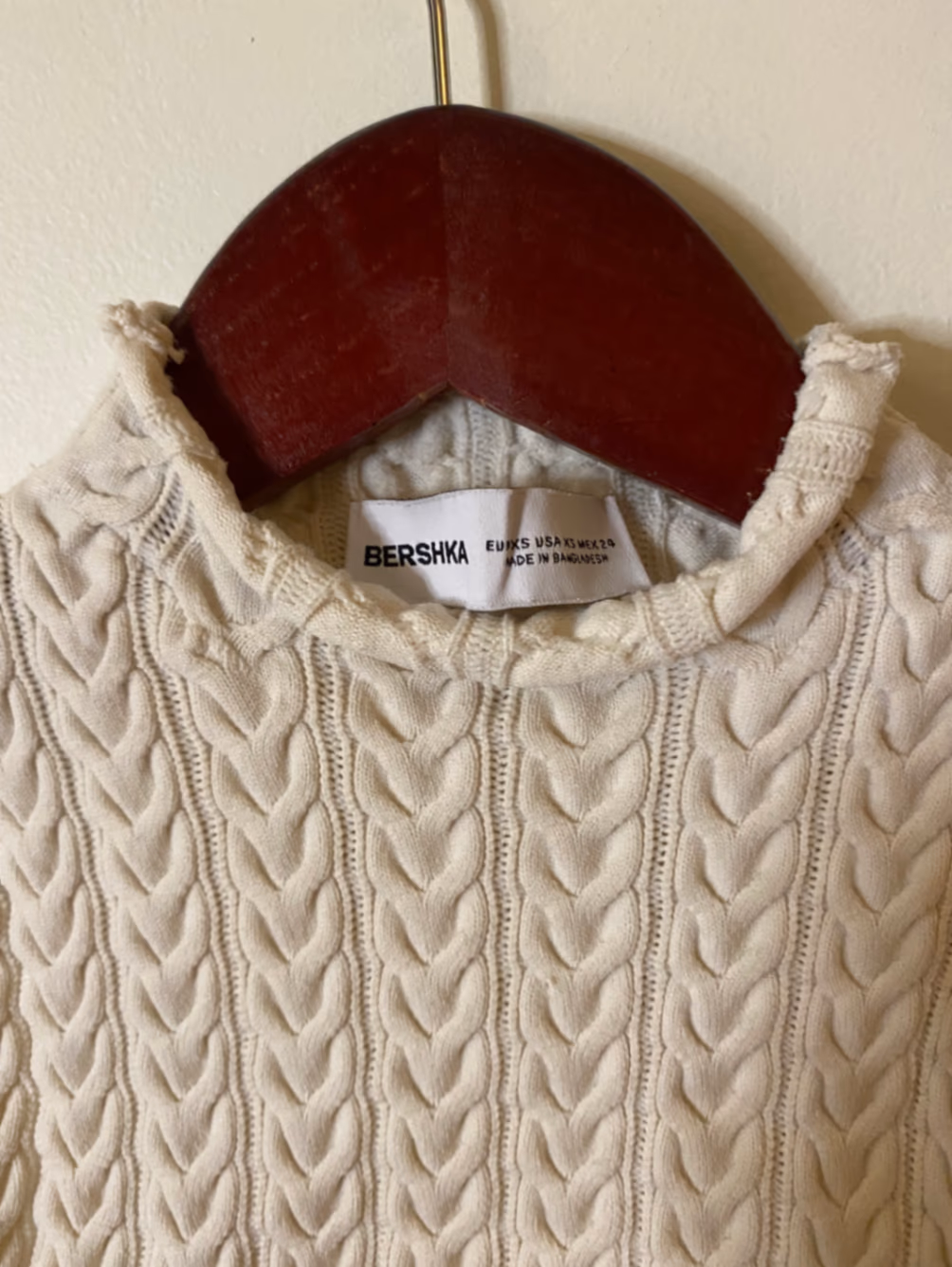 Cable Knit Cream Crop Vest, photo 3