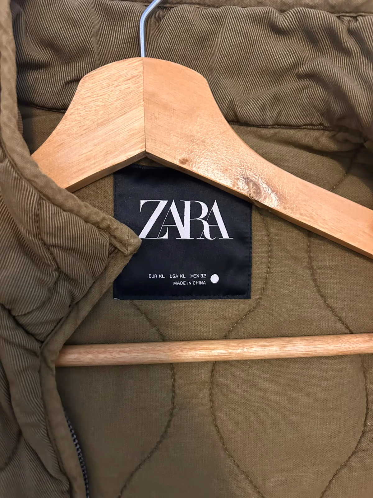 Zara Khaki Quilted Zip Jacket, photo 6