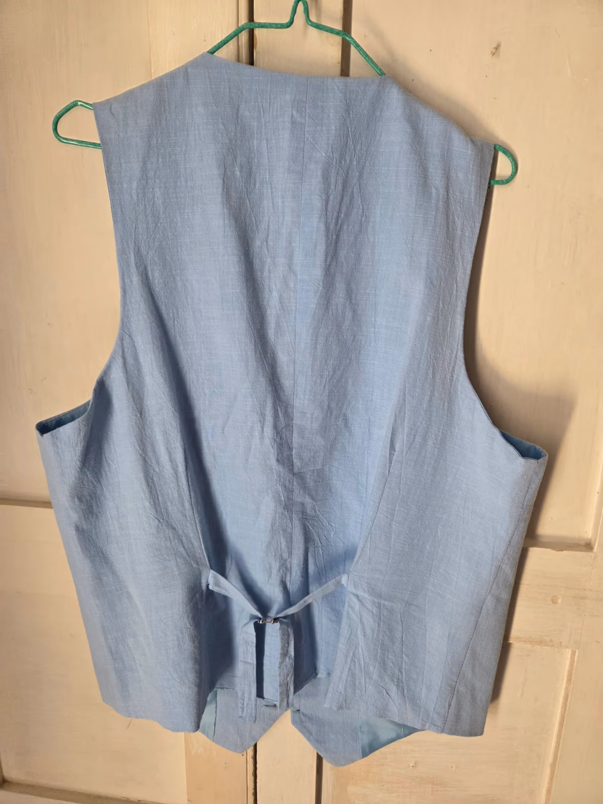 Gilet in misto lino azzurro, foto 2