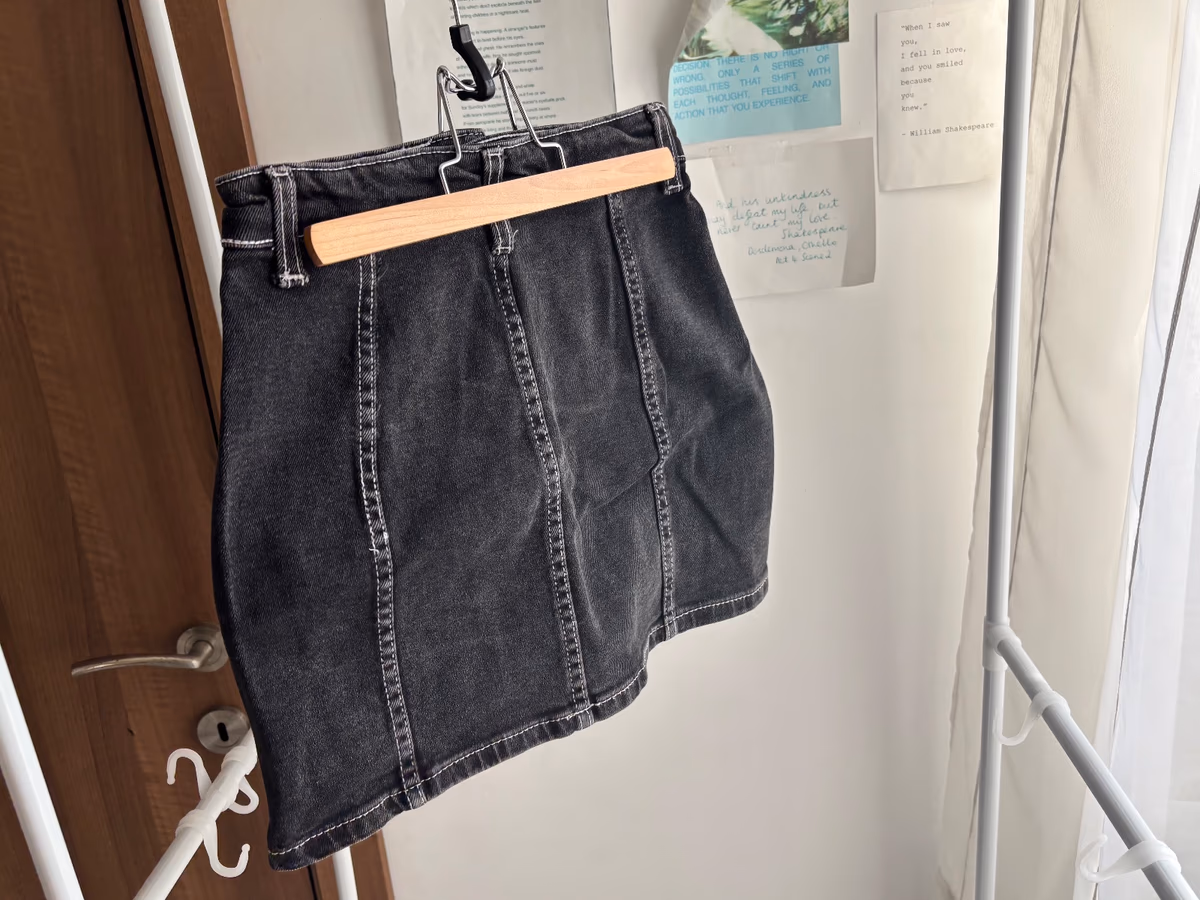 Black Denim Mini Skirt, photo 2