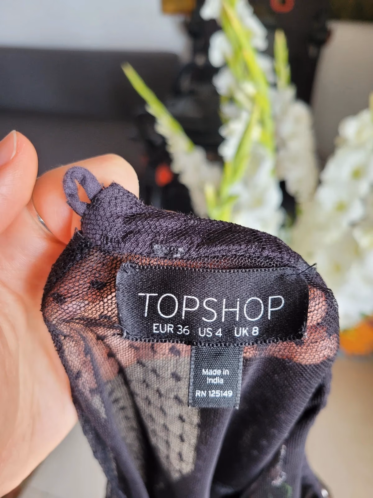 Top de malla con estampado floral, foto 4