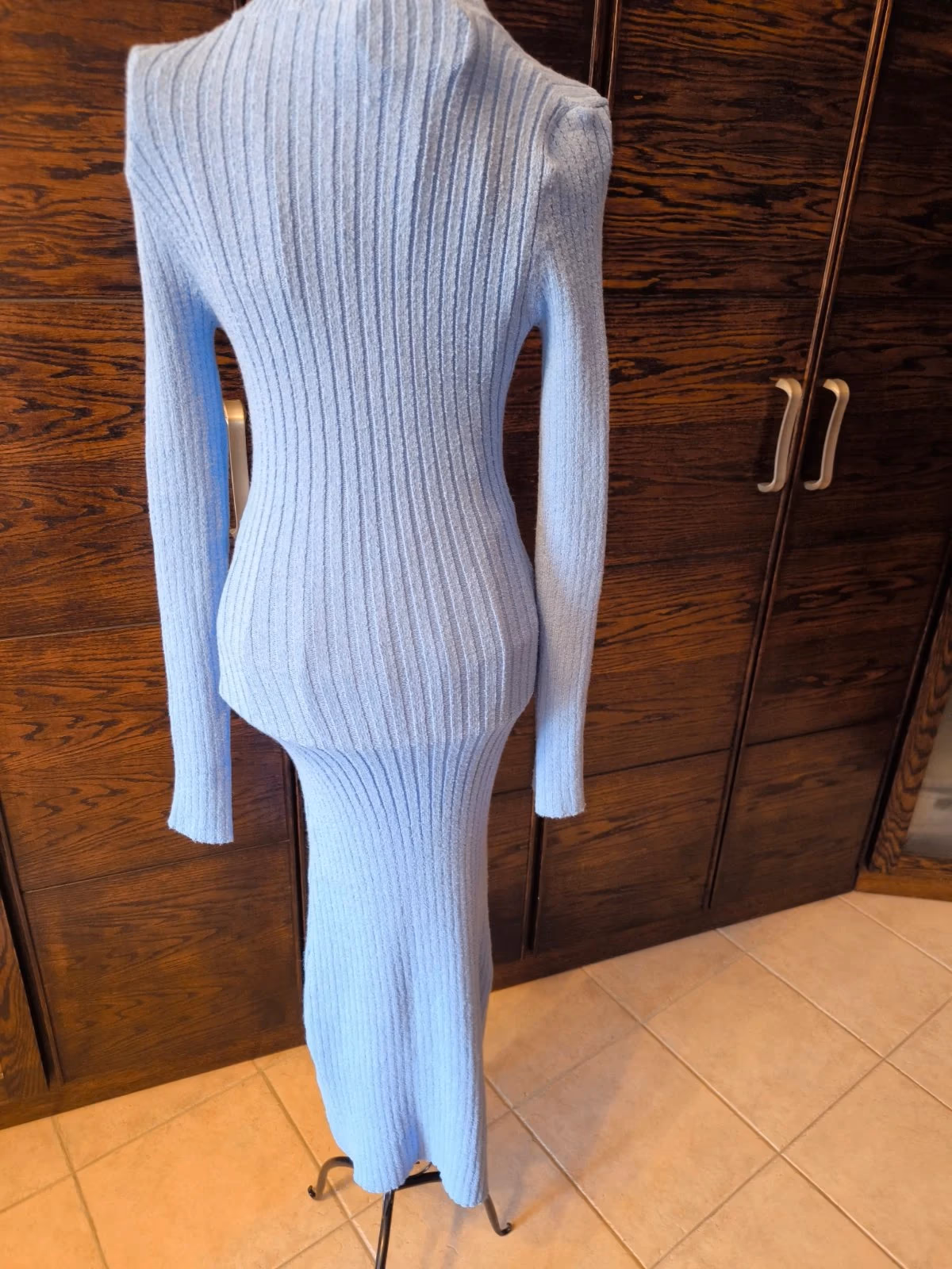 Light Blue Ribbed Knit Dress, photo 2