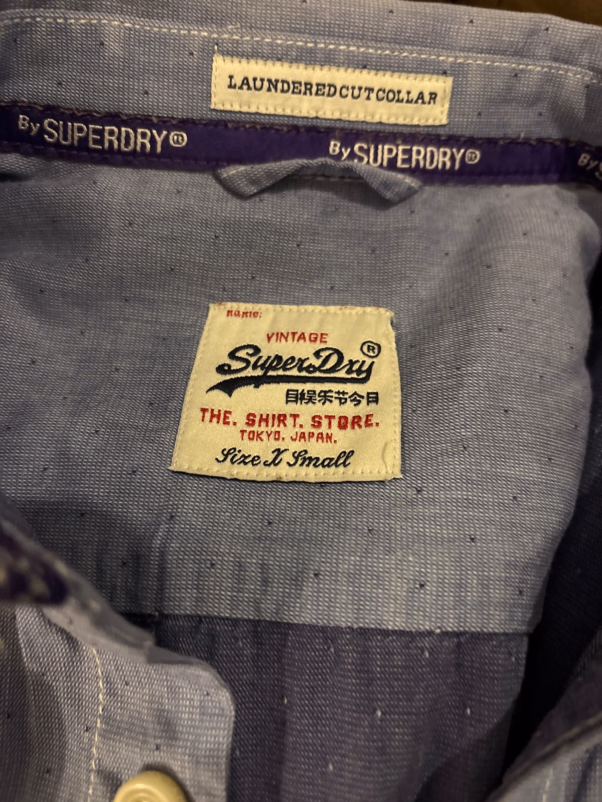 Superdry Classic Blue Cotton Button-Down Shirt, photo 2