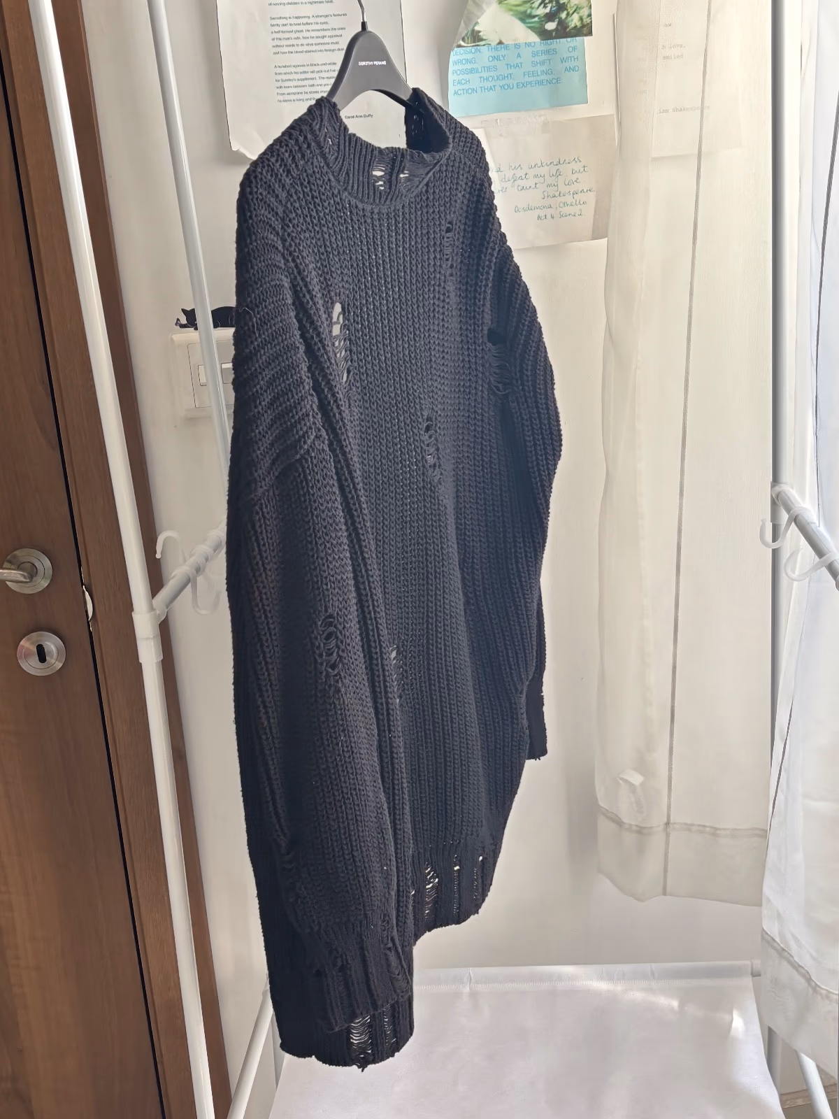 Zara Distressed Black Knit Cardigan, photo 2