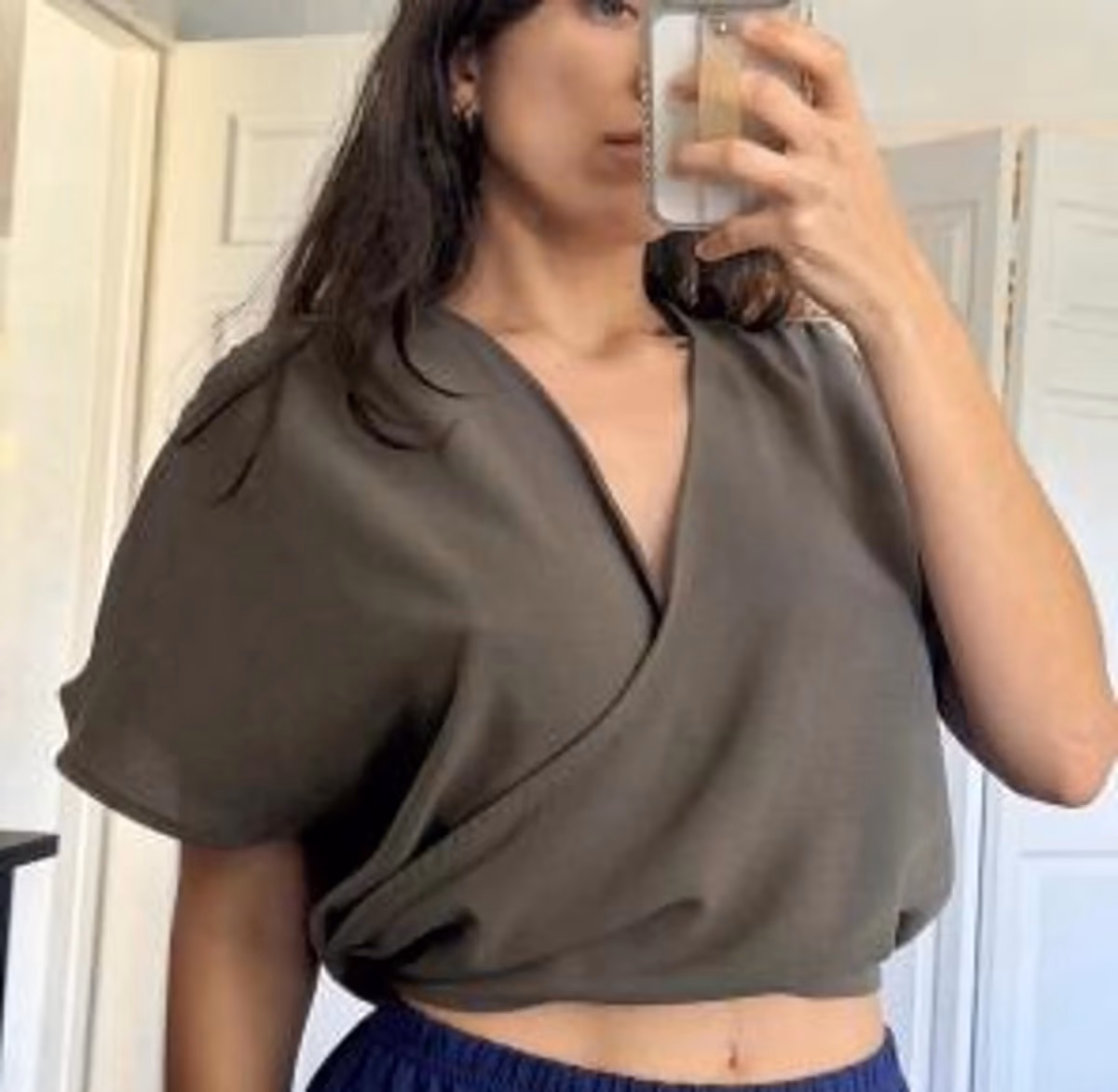 Zara Khaki Wrap Top, photo 2