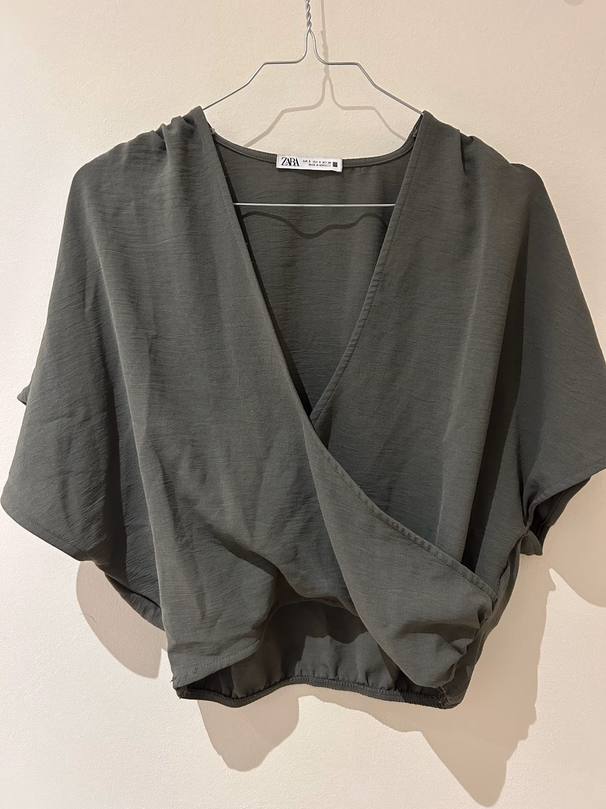 Zara Khaki Wrap Top, photo 3