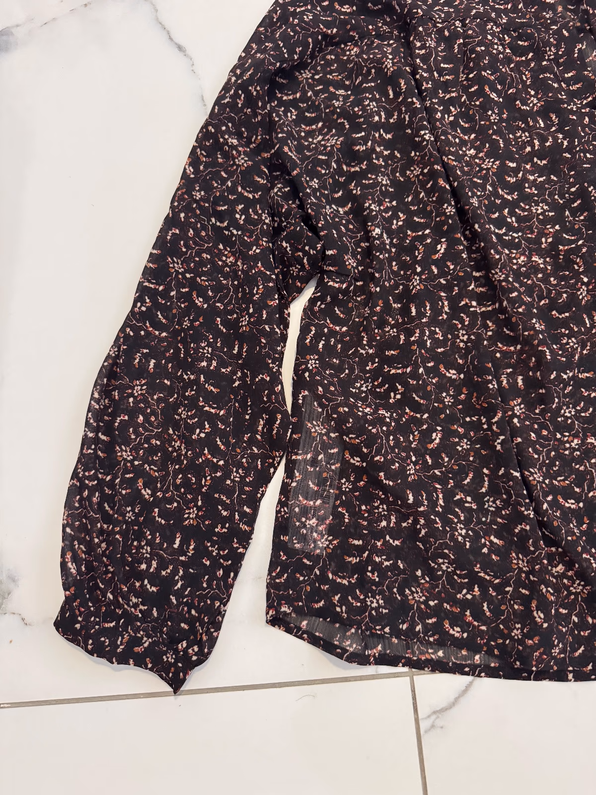 Mango Printed Tie-Neck Transparent Blouse, photo 2