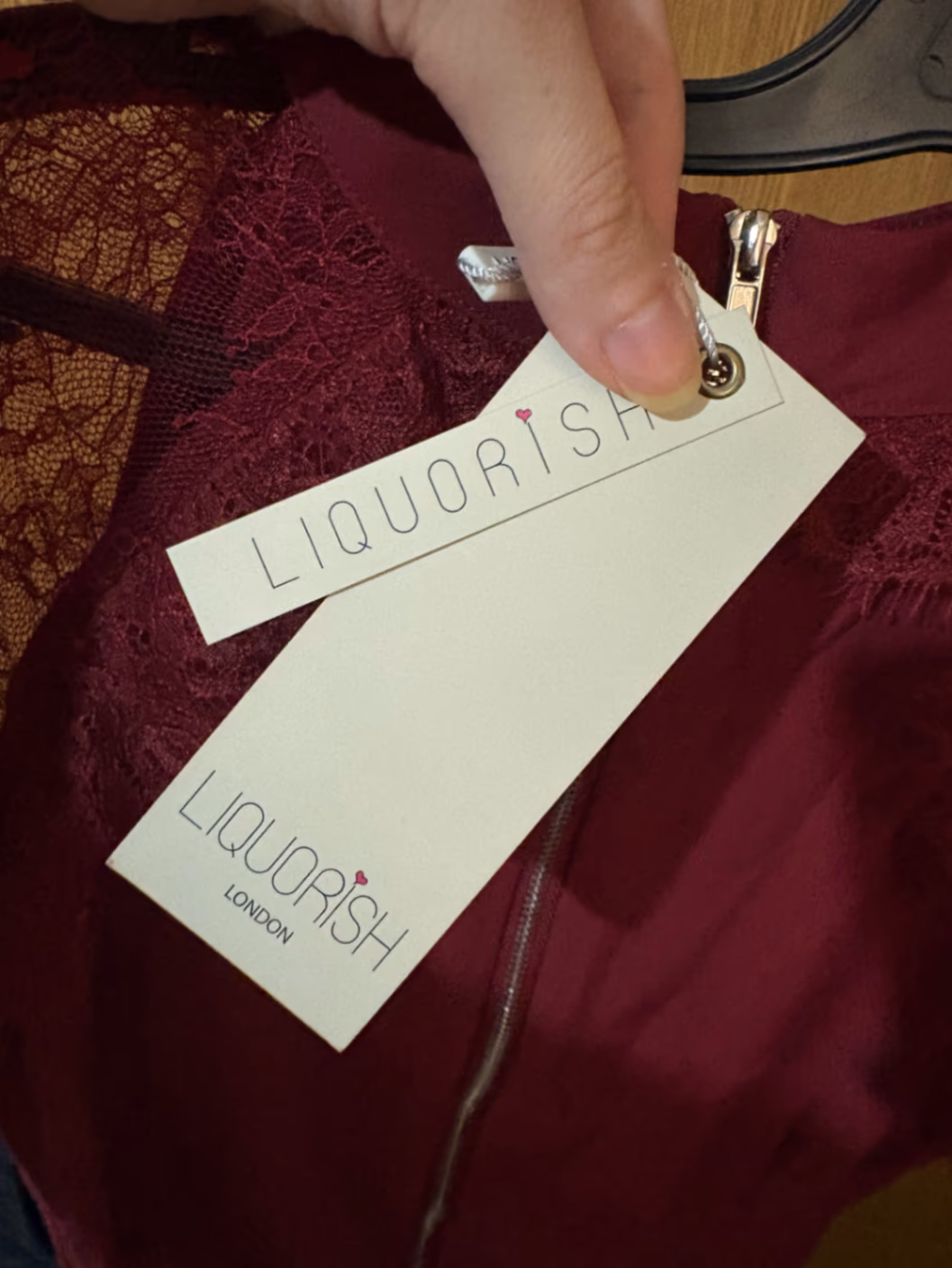 Burgundy Lace High Neck Dress, photo 4