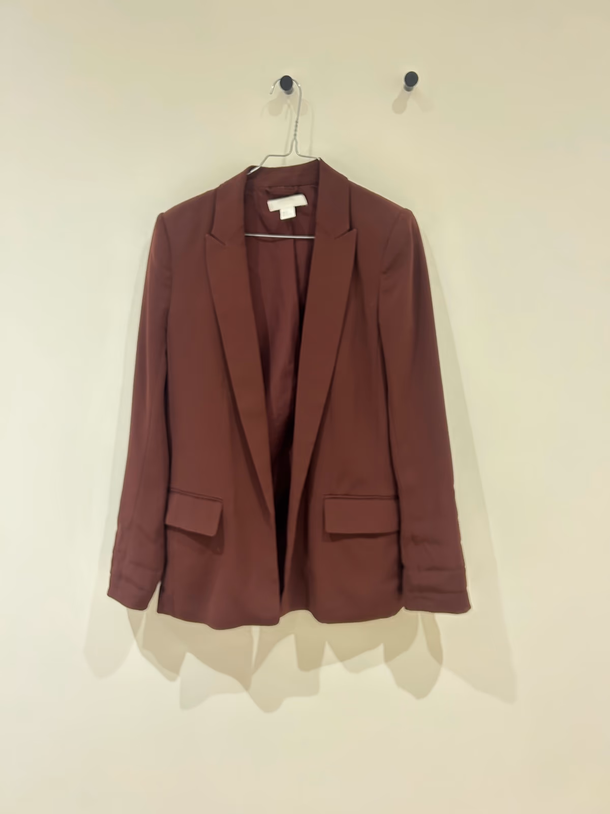 H&M Burgundy Tailored Open Front Blazer, photo 3