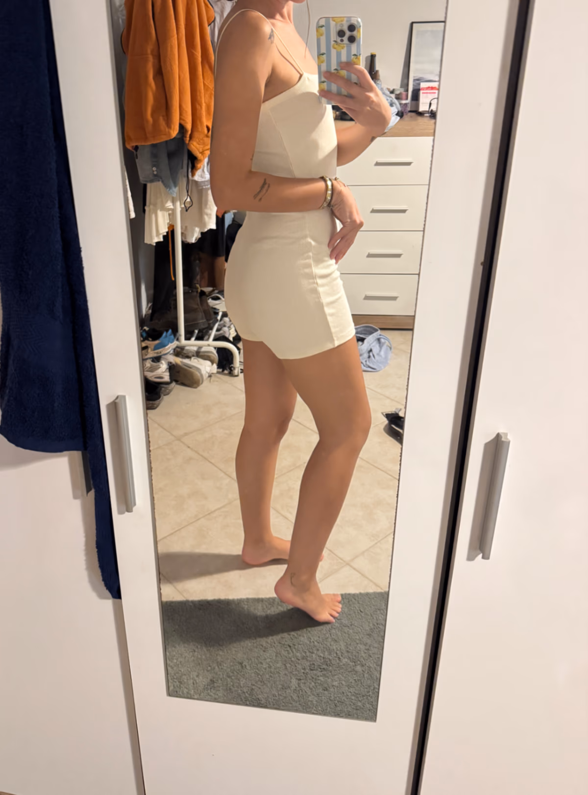 Cream rib knit playsuit, photo 2