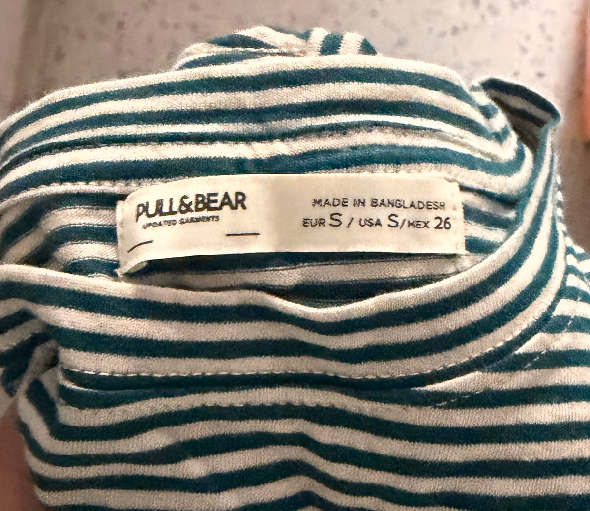 Pull&Bear Green Striped T-Shirt, photo 2