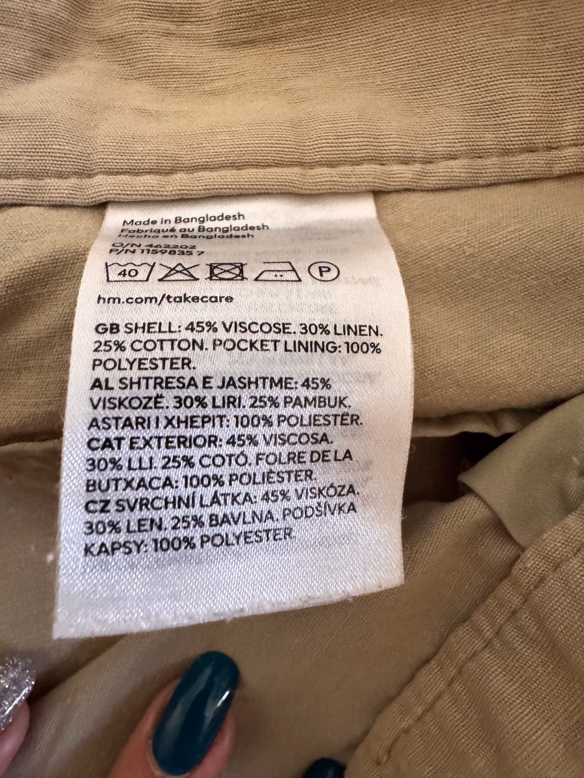 Light green H&M natural fabric blend pants, photo 4