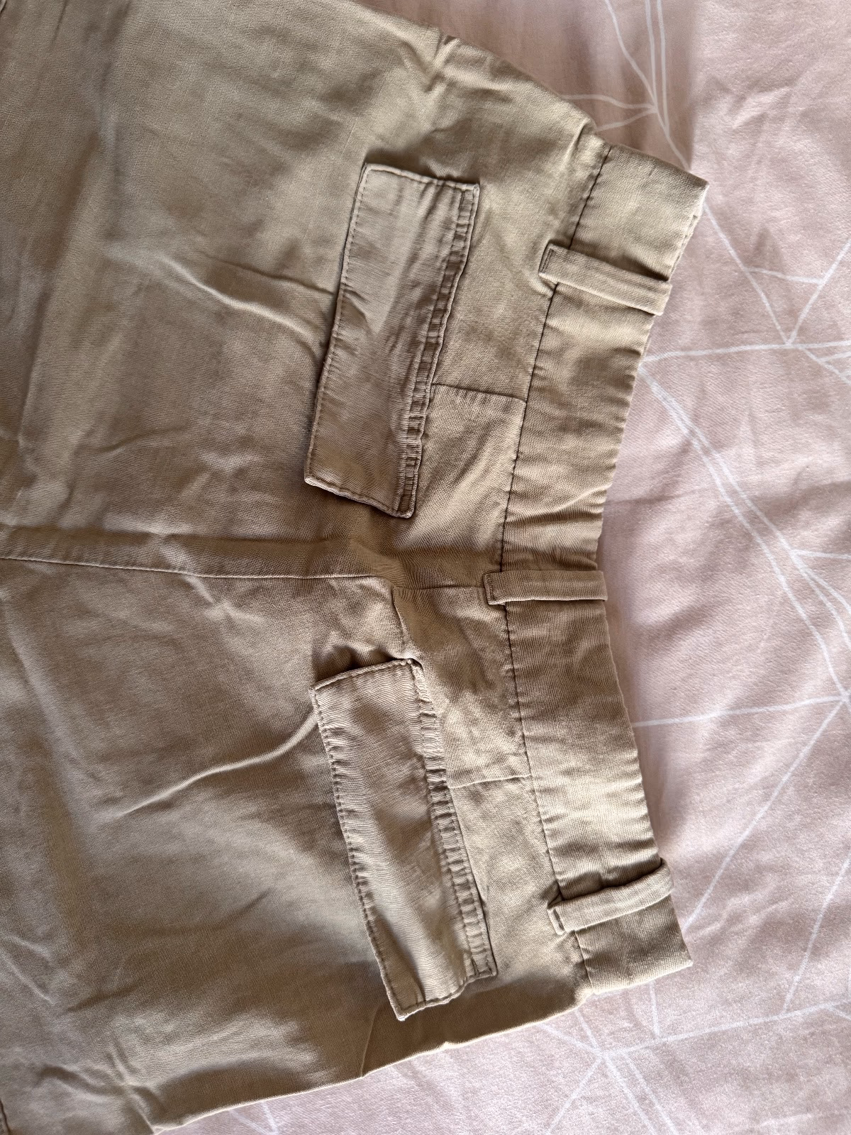 Light green H&M natural fabric blend pants, photo 3