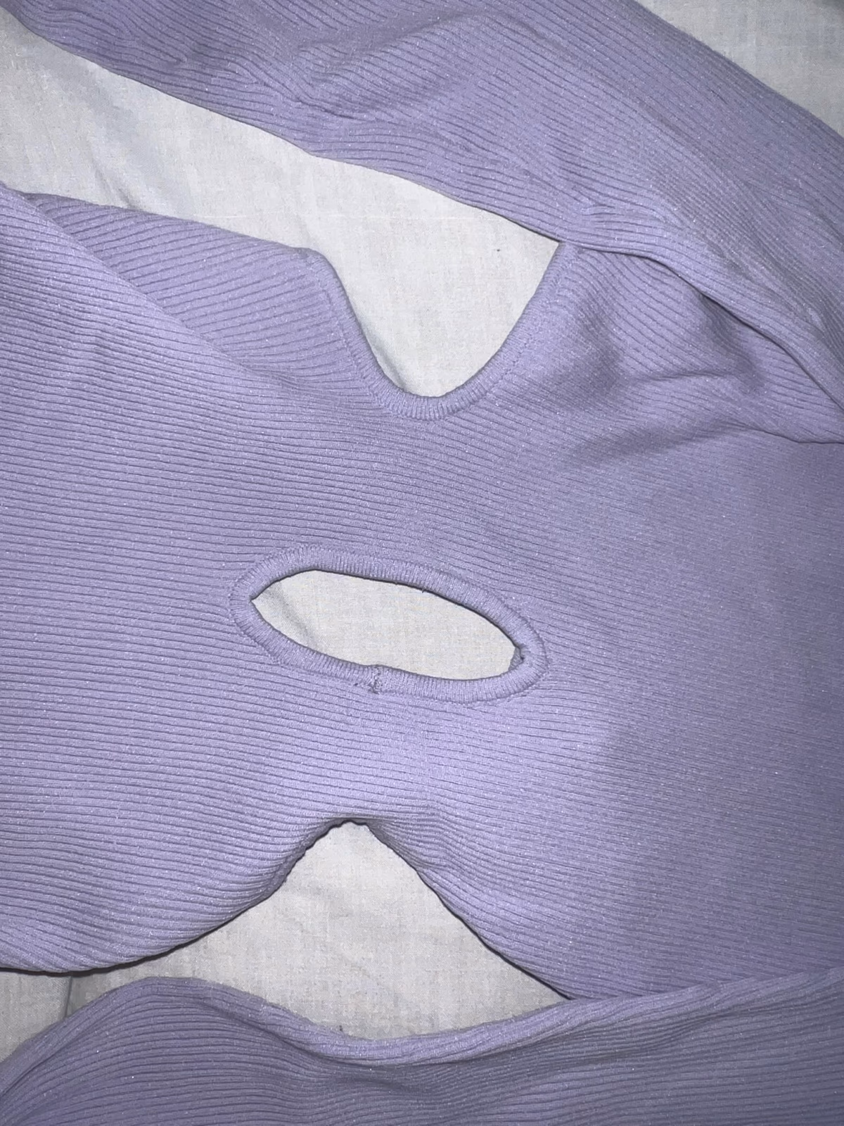 Lilac ribbed cut-out dress, photo 4