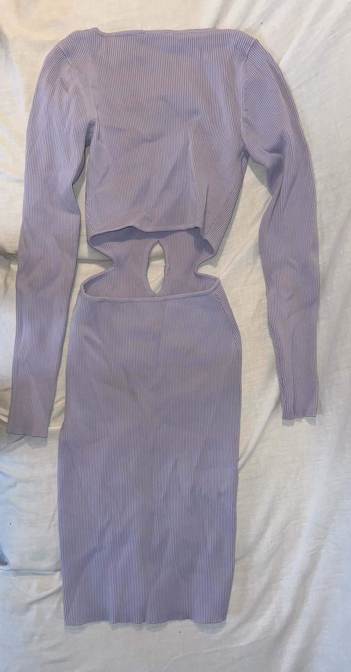 Lilac ribbed cut-out dress, photo 3