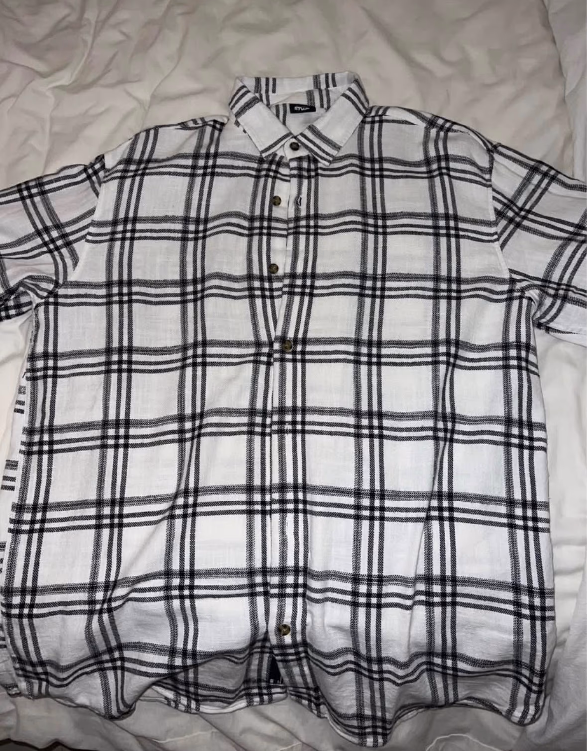 White Black Check Overshirt, photo 2