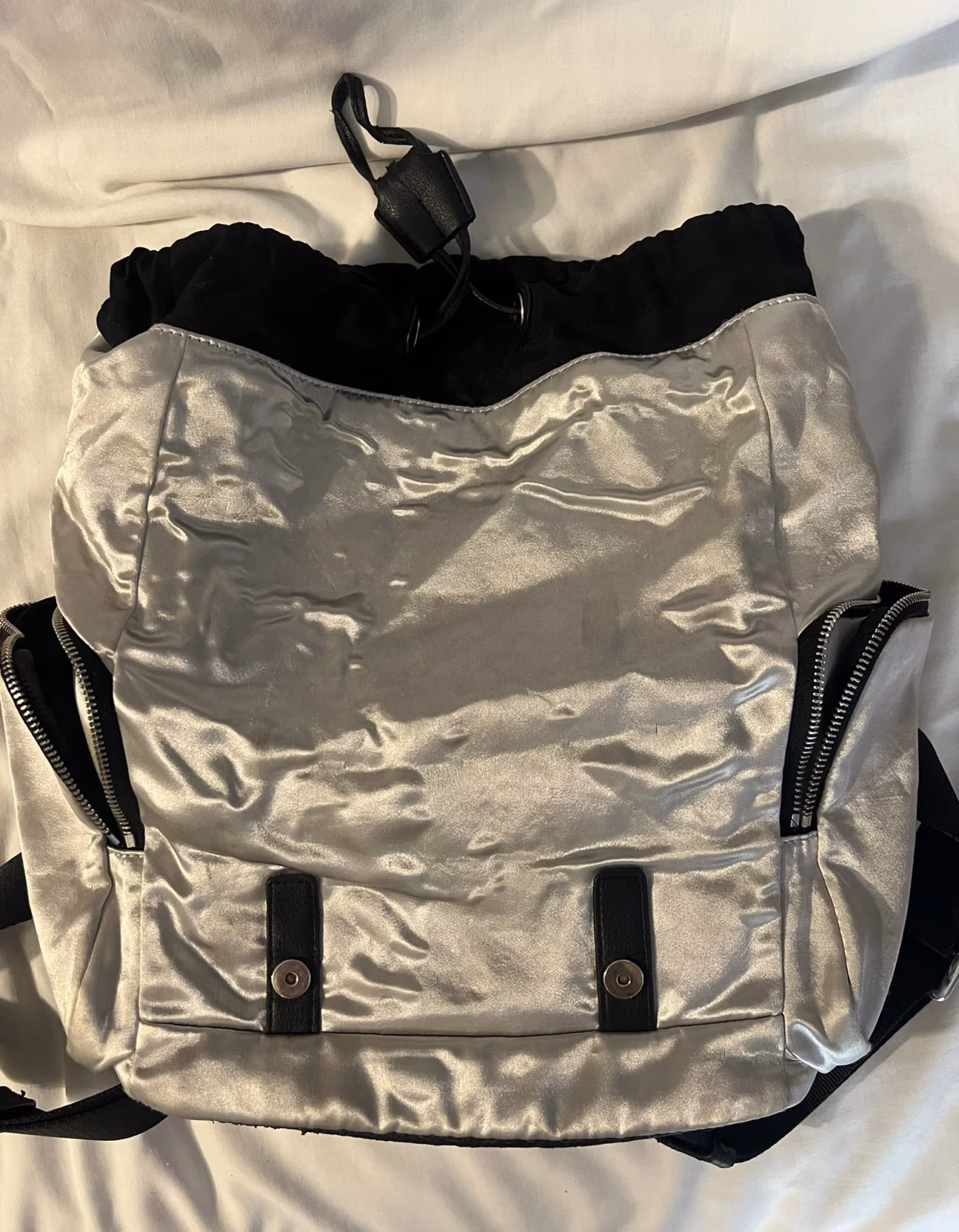 Calvin Klein metallic silver backpack, photo 4