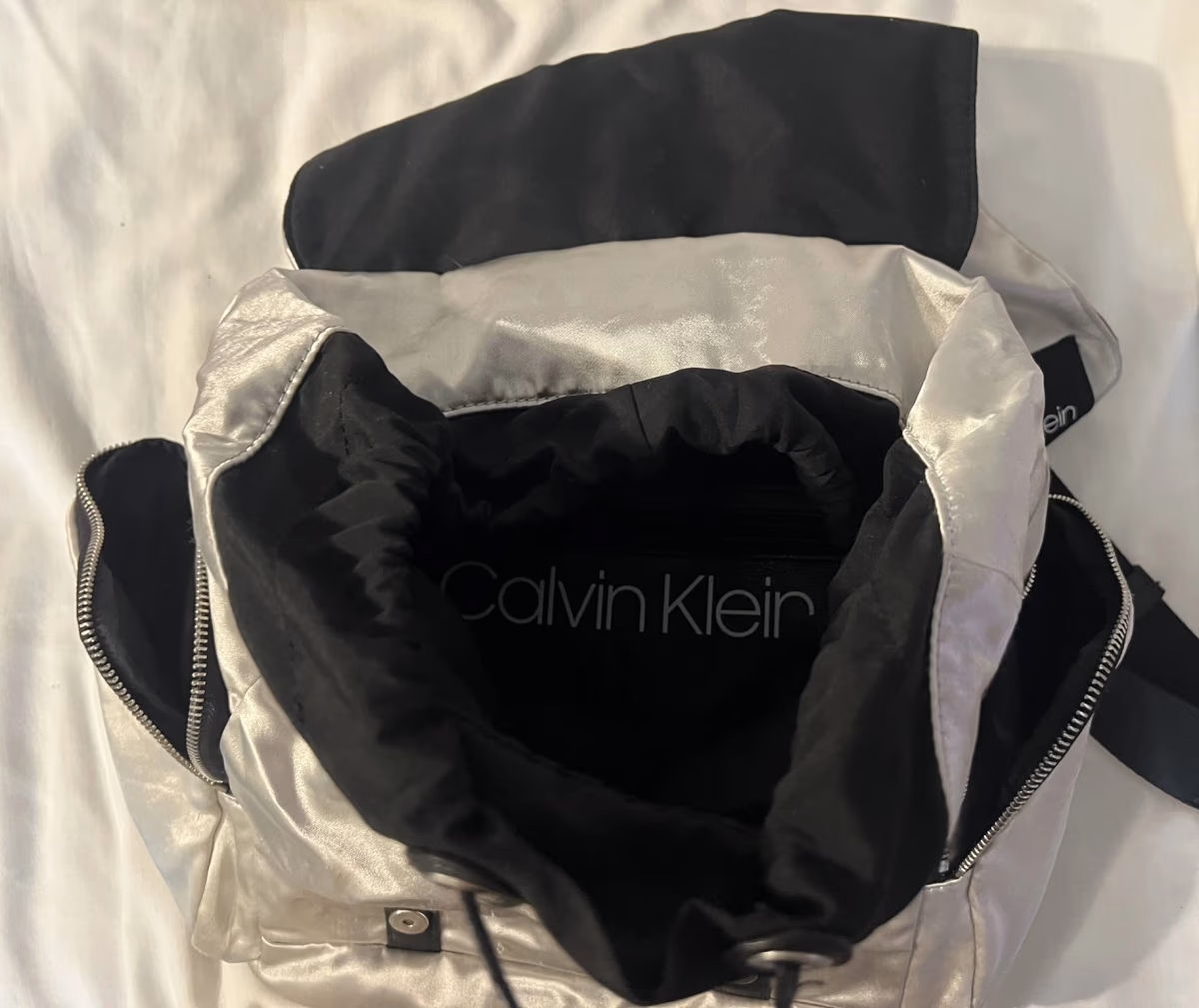 Calvin Klein metallic silver backpack, photo 2
