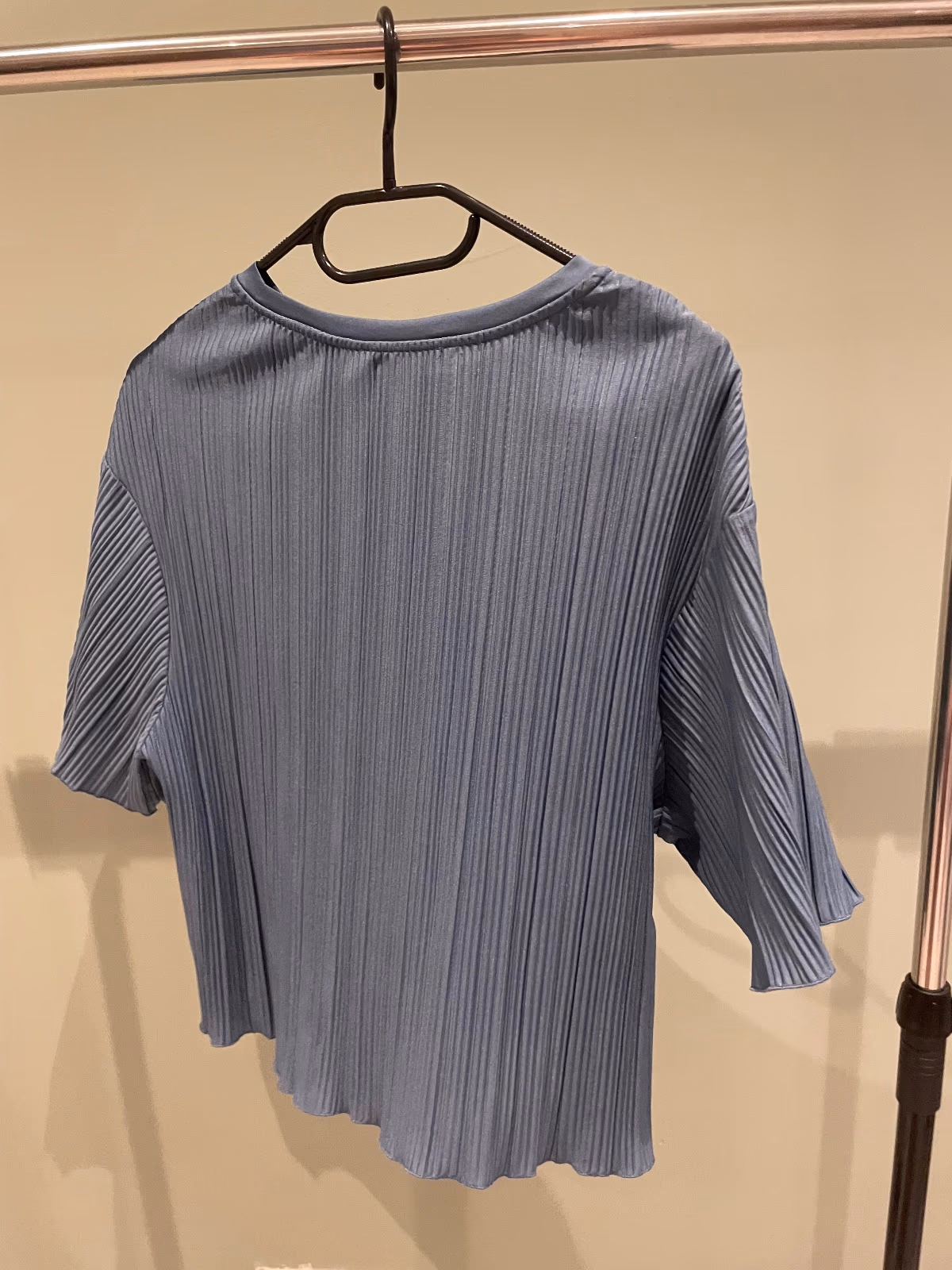 Pleated blue short sleeve top, photo 3