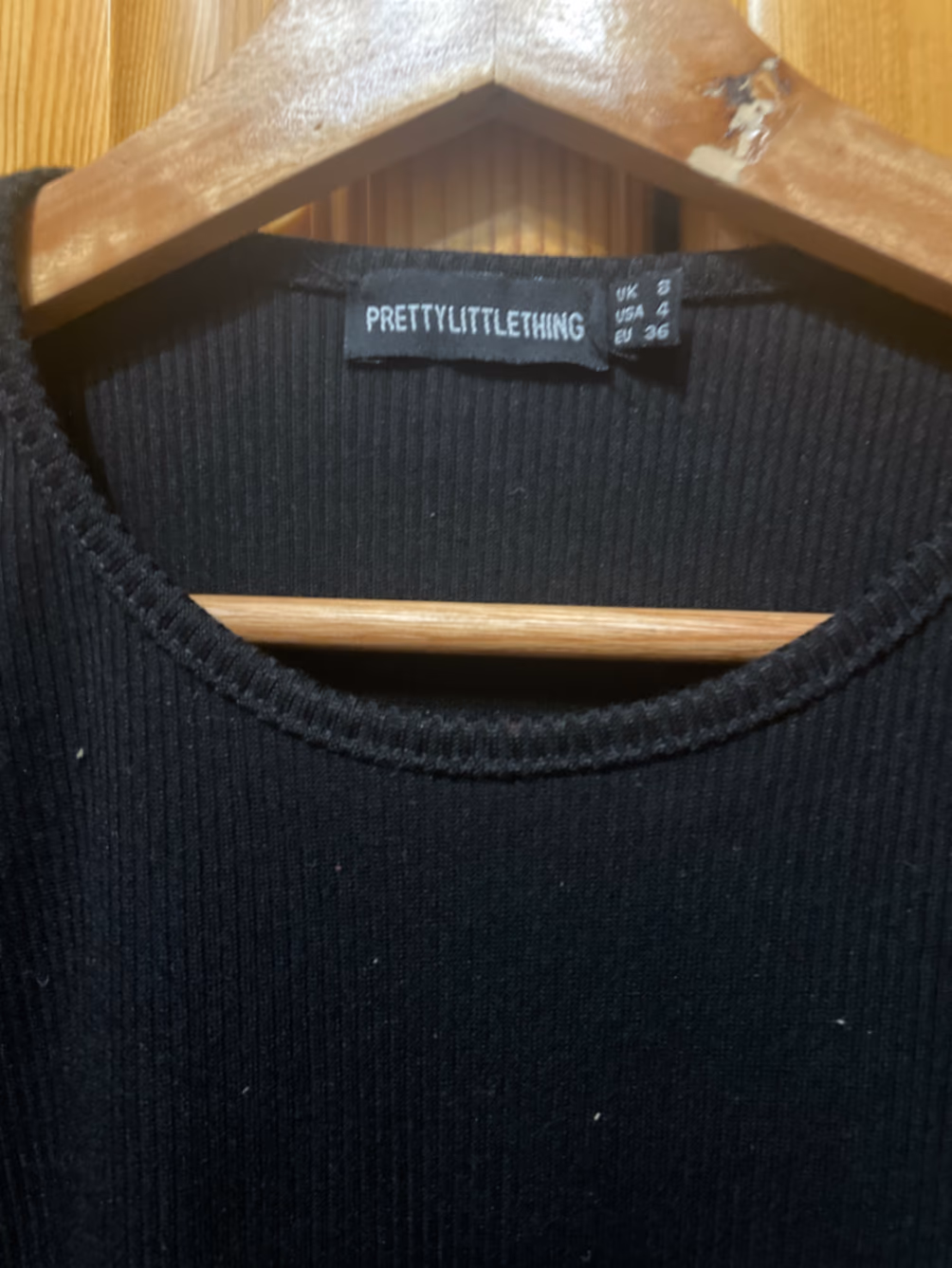 Black Ribbed Long Sleeve Top, photo 3