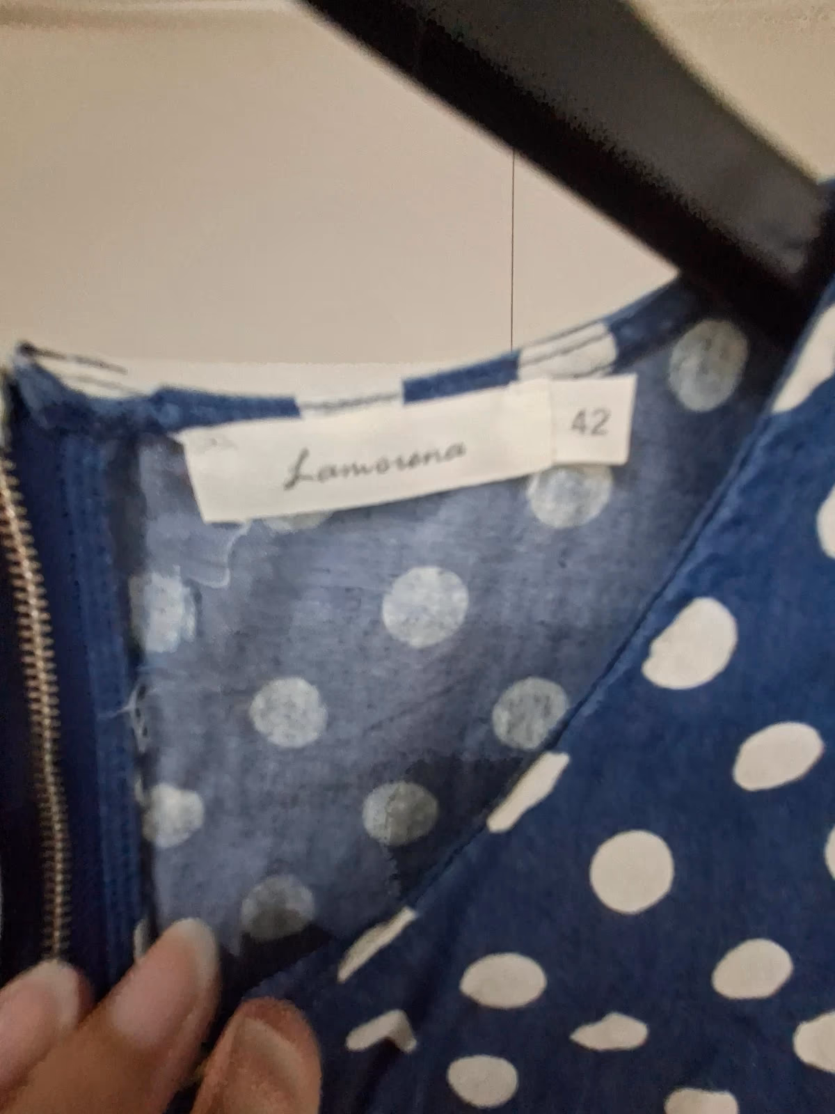 Blue polka dot zip top, photo 4