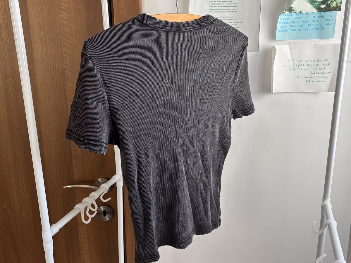 Zara Black Ribbed T-Shirt, photo 2