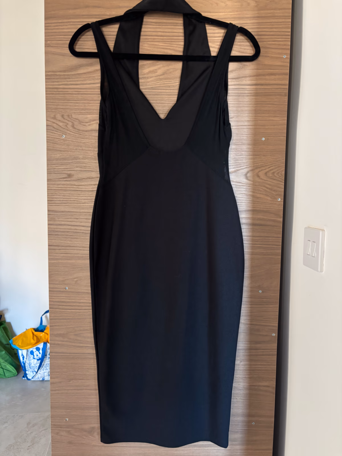 black halter neck midi dress, photo 2