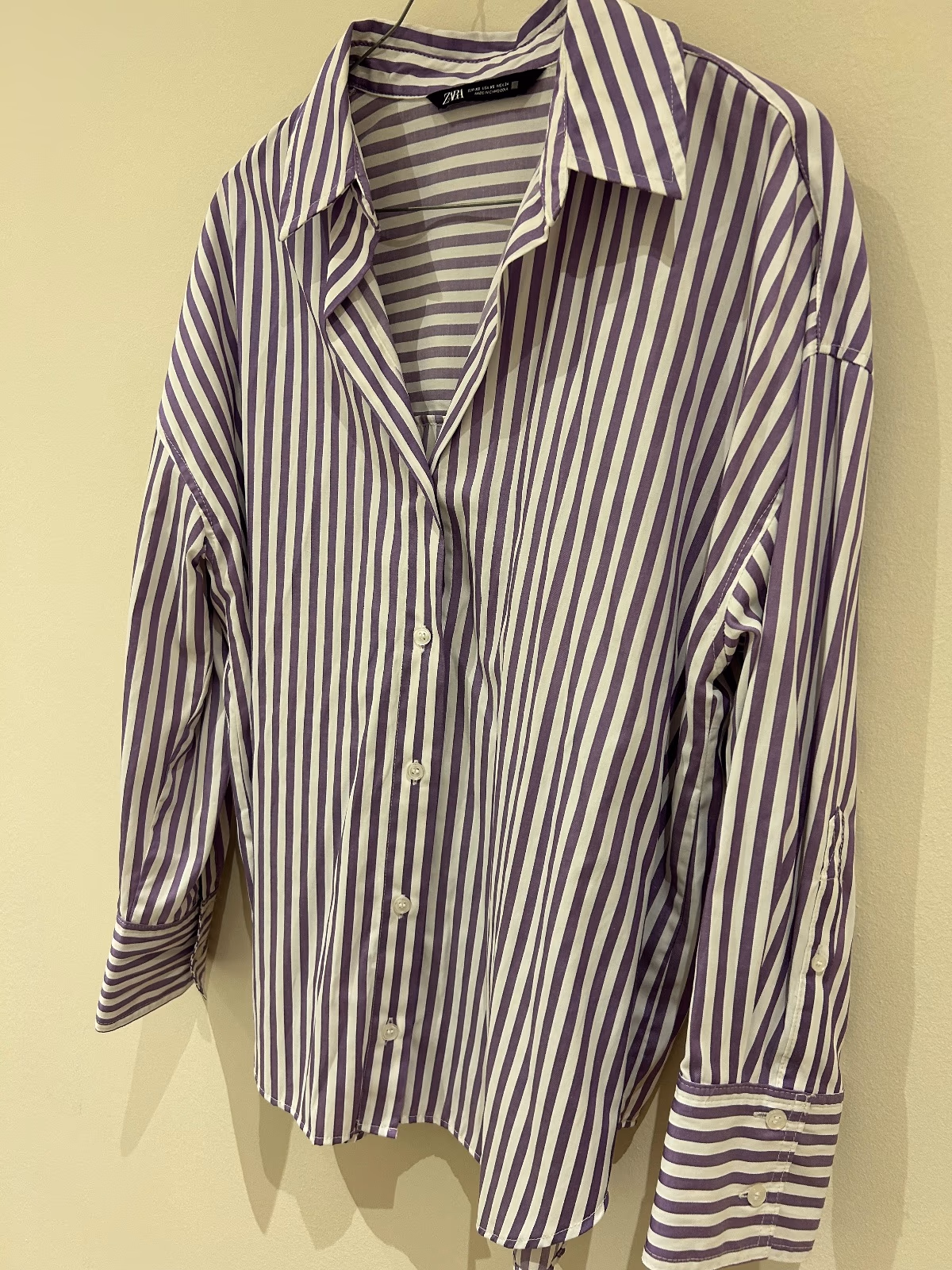 Zara Striped Purple White Shirt, photo 3