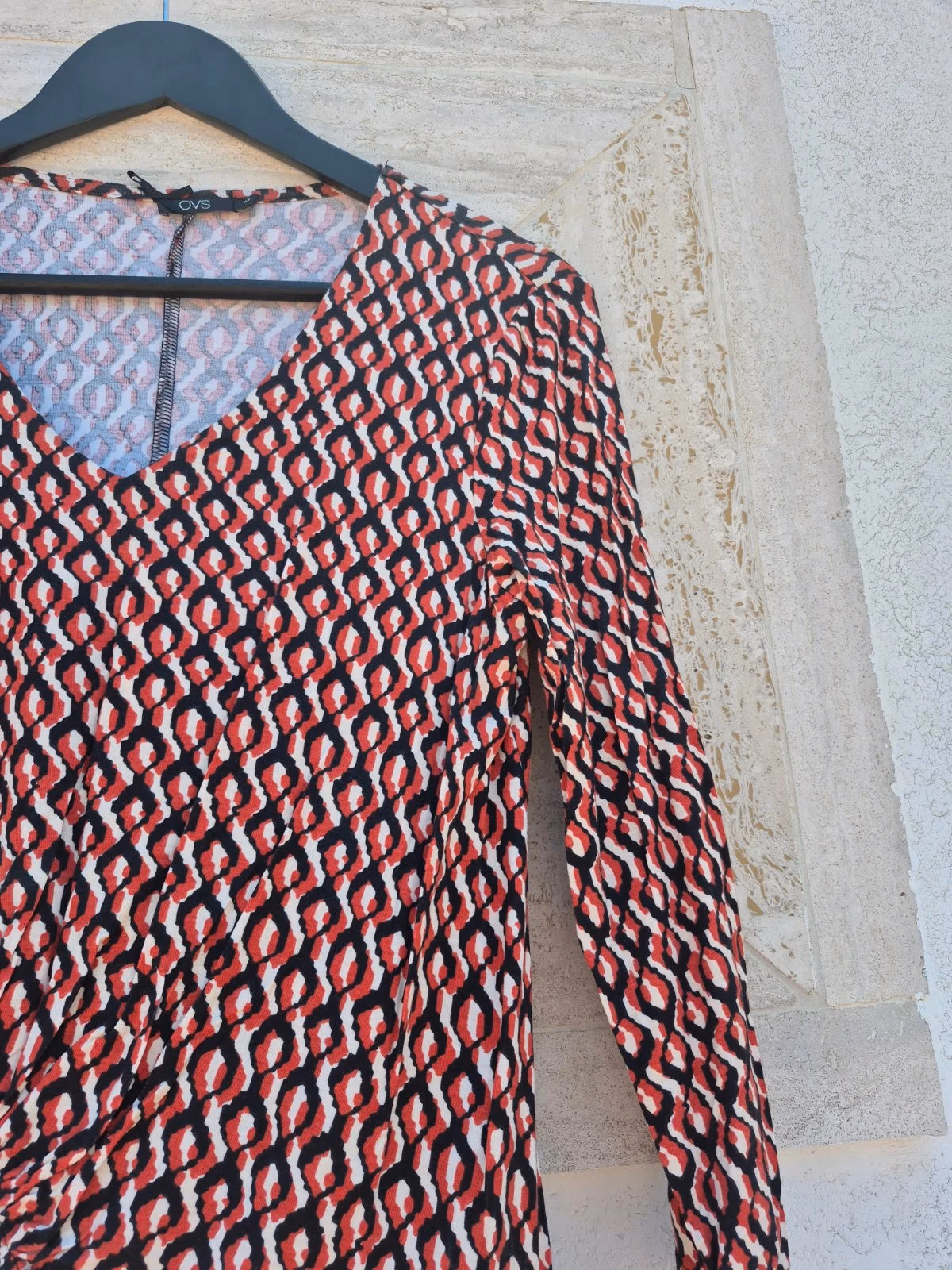 Geometric Print Ruched Midi Dress, photo 3
