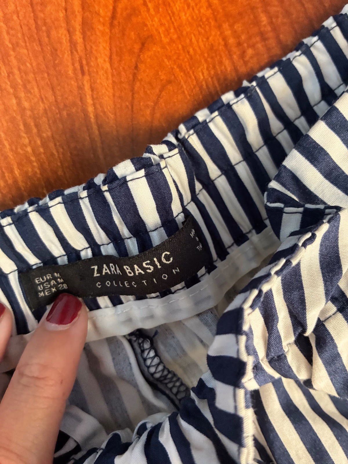 Striped high-waisted cotton trousers, photo 3